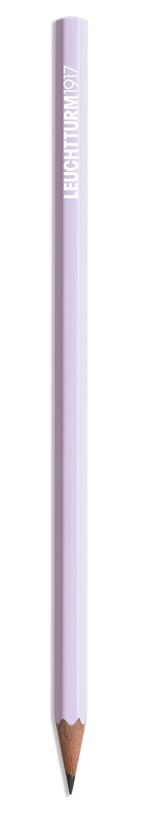 White pencil with a visible brand logo on a white background