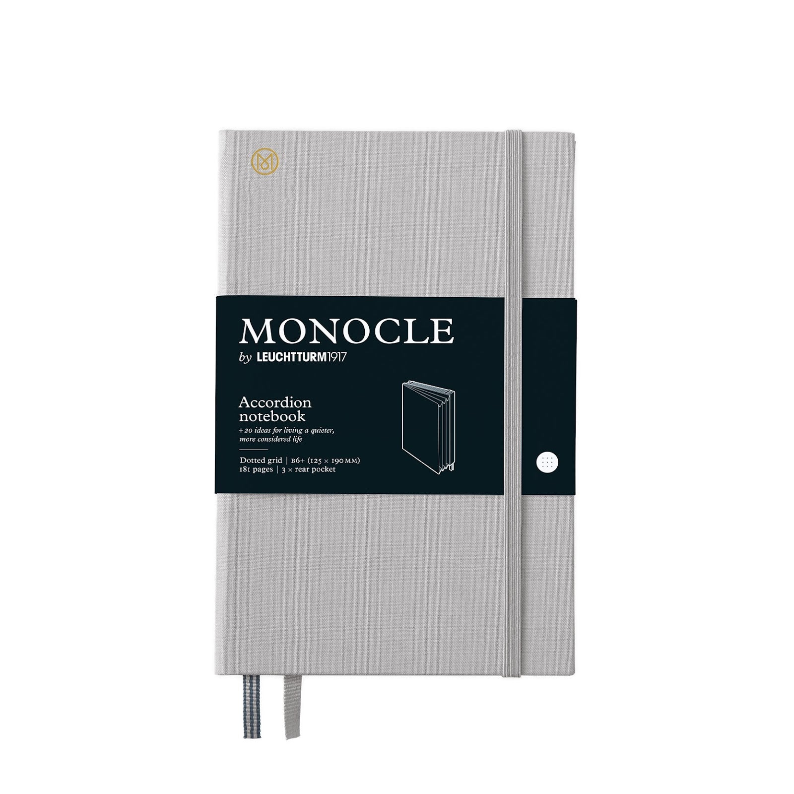 Monocle Accordion Notebook, 192 numbered pages, Dotted