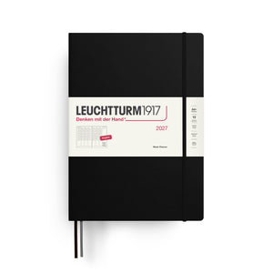 Week Planner 2027, 12 Months, English – Master (A4+) Hardcover Black