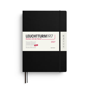 Daily Planner 2027, 12 Months, English – Master (A4+) Hardcover Black