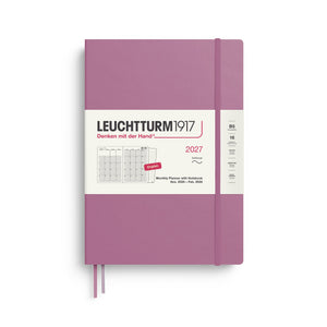 Monthly Planner with Notebook 2027, 16 Months, English – Composition (B5) Softcover Dusty Rose