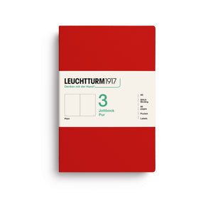 Jottbook Pur Medium (A5), plain, Cherry, pack of 3