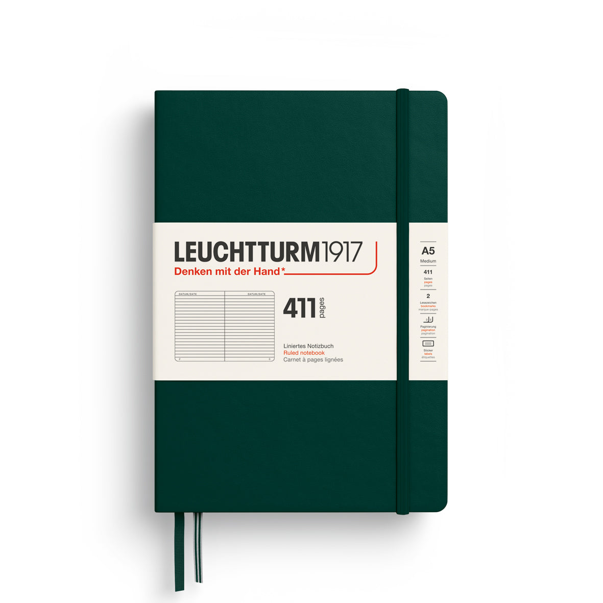 Notebook Medium (A5), Hardcover, 411 numbered pages