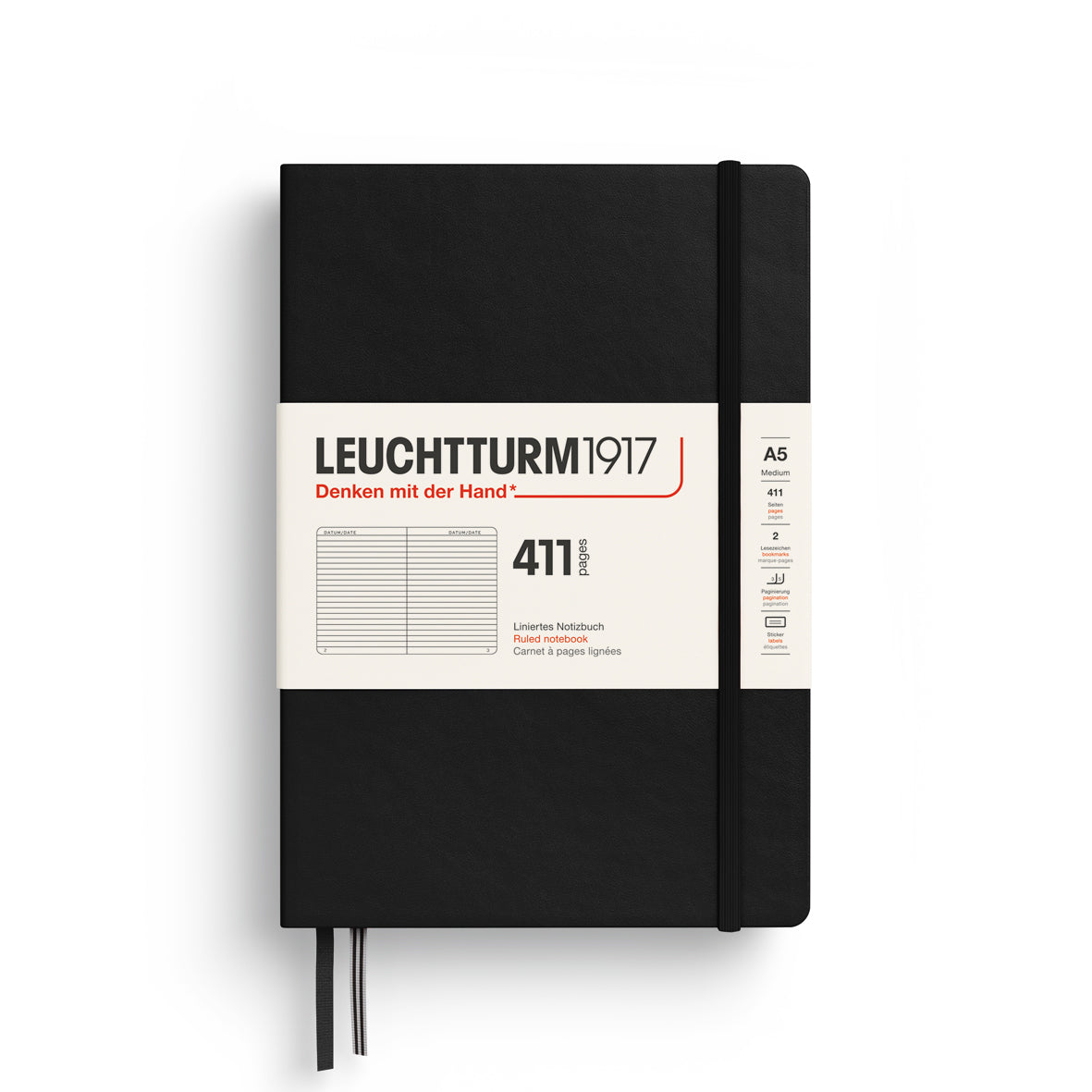 Notebook Medium (A5), Hardcover, 411 numbered pages