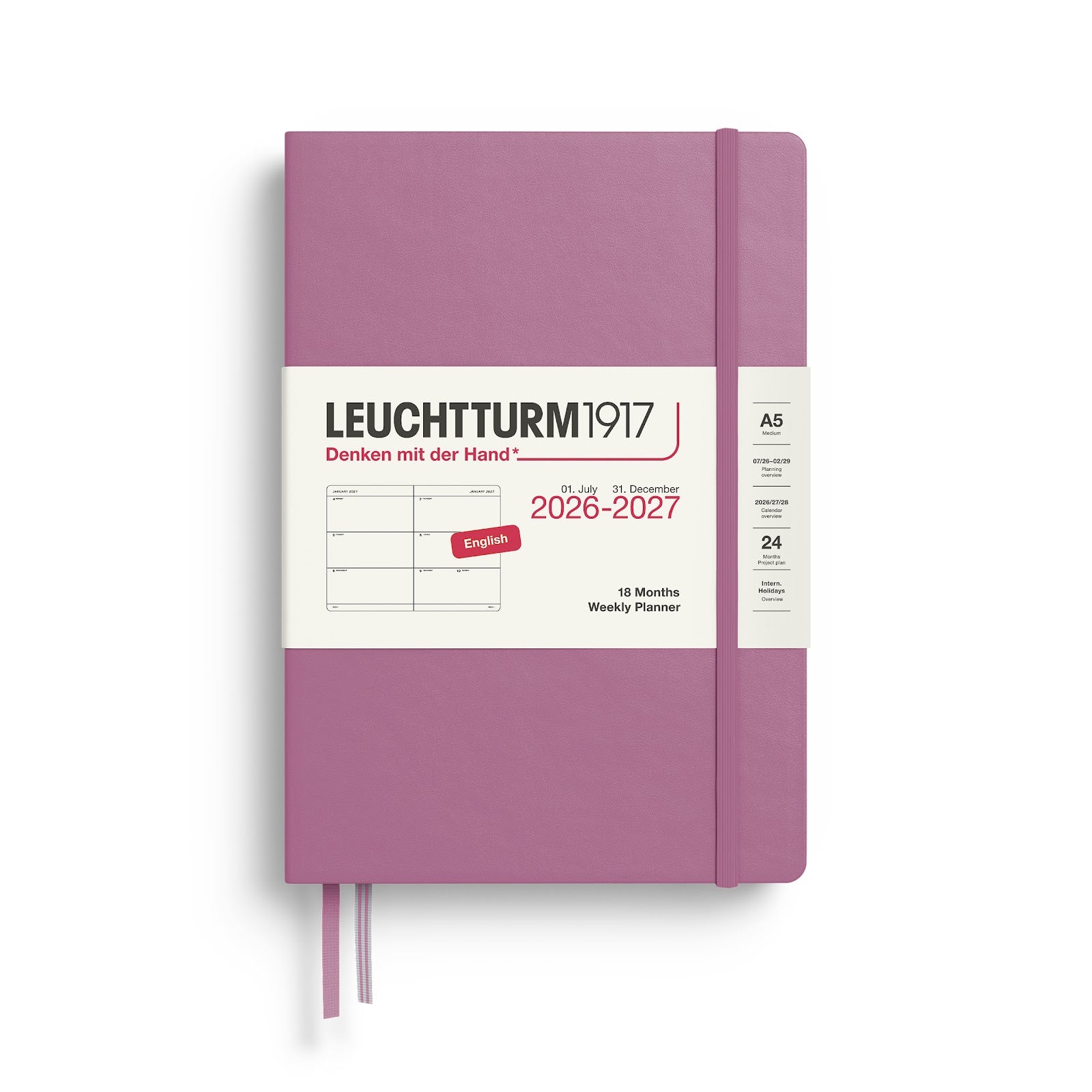 Weekly Planner Medium (A5) 2027, 18 Months, English