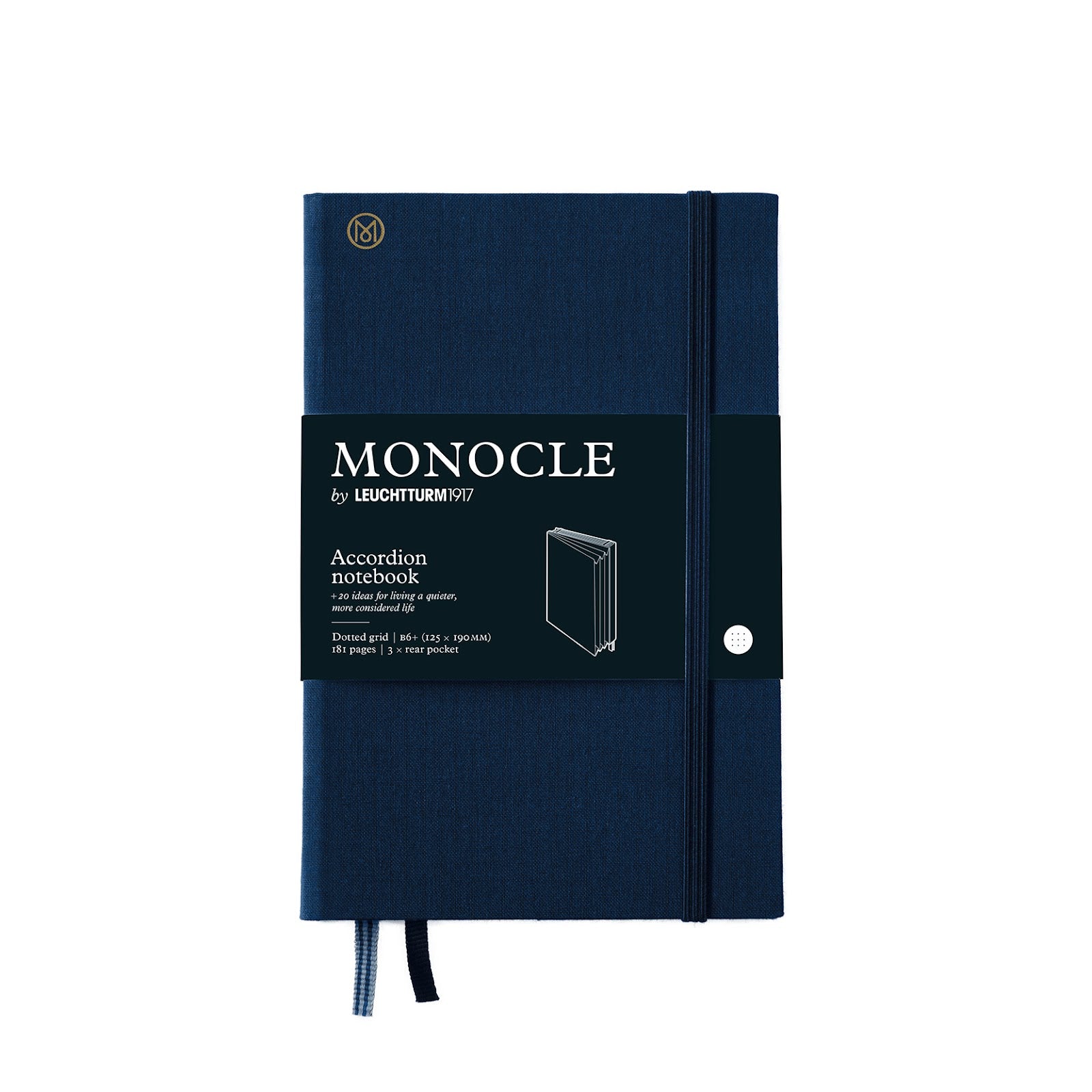 Monocle Accordion Notebook, 192 numbered pages, Dotted