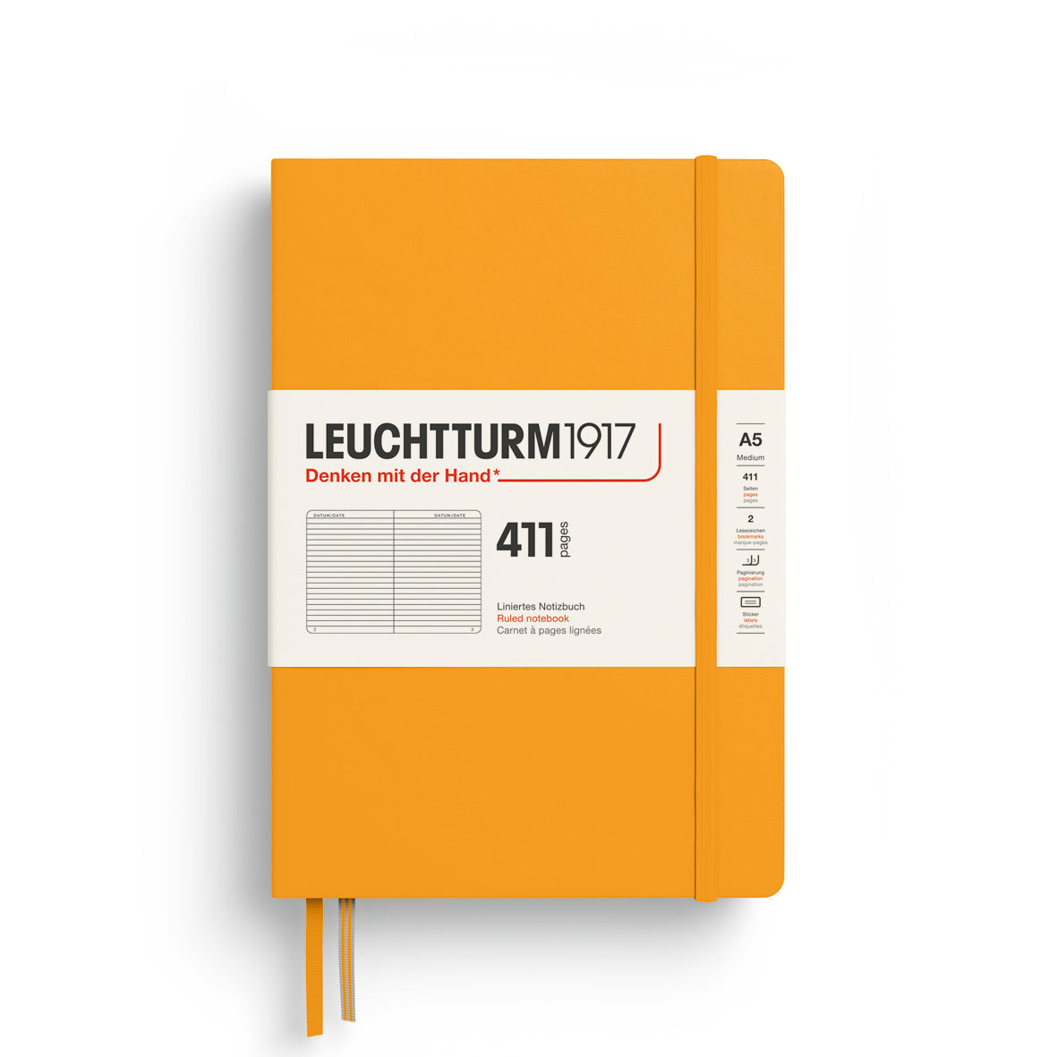Notebook Medium (A5), Hardcover, 411 numbered pages