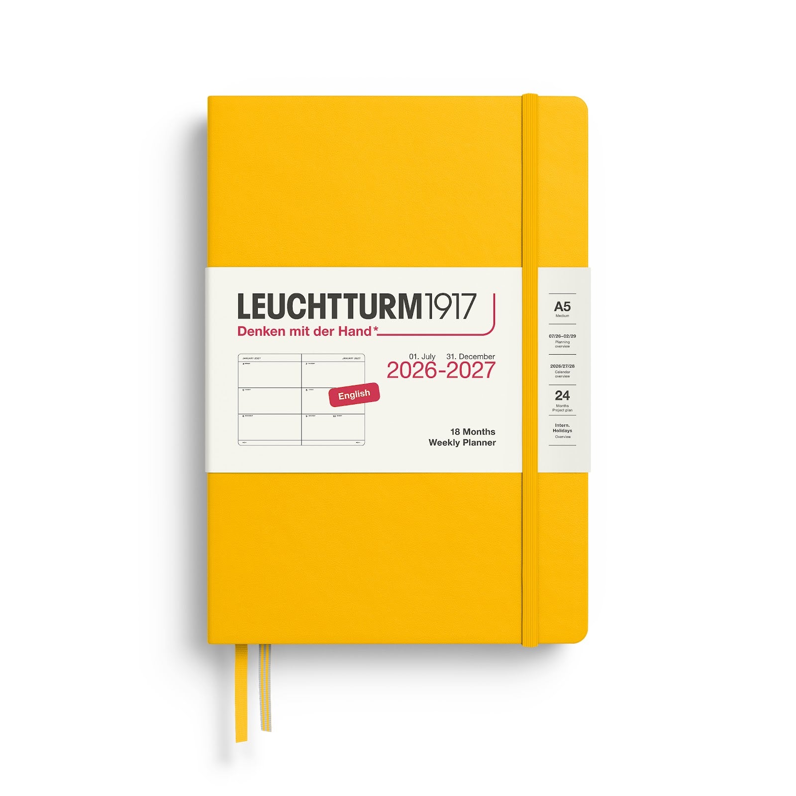 Weekly Planner Medium (A5) 2027, 18 Months, English