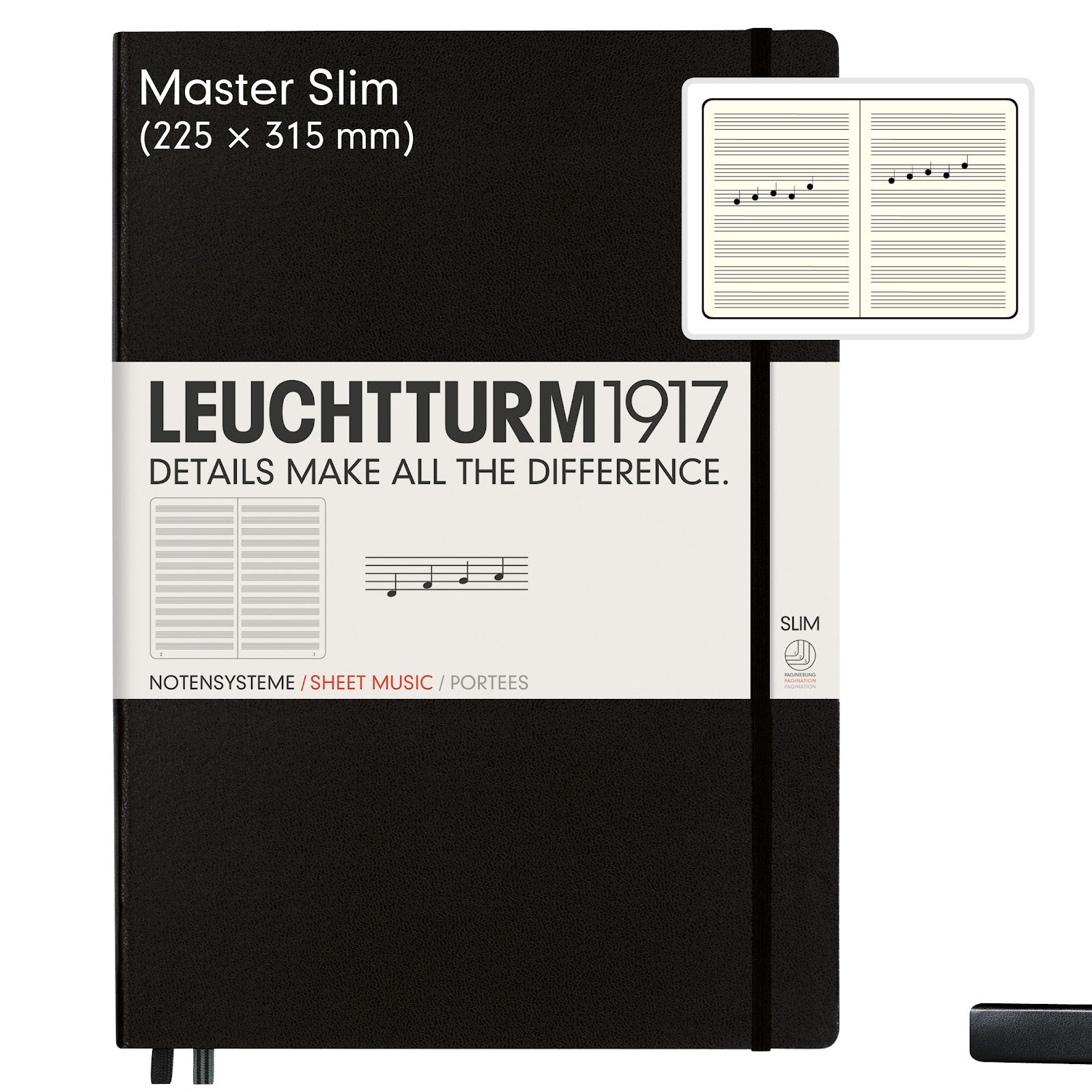 Notebook with staves, Master Slim (A4+)