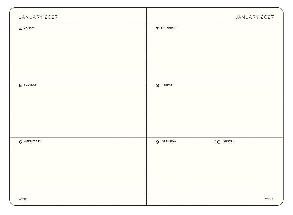 inner page for weekly planner