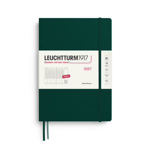 Week Planner 2027, 12 Months, English – Composition (B5) Hardcover Forest Green