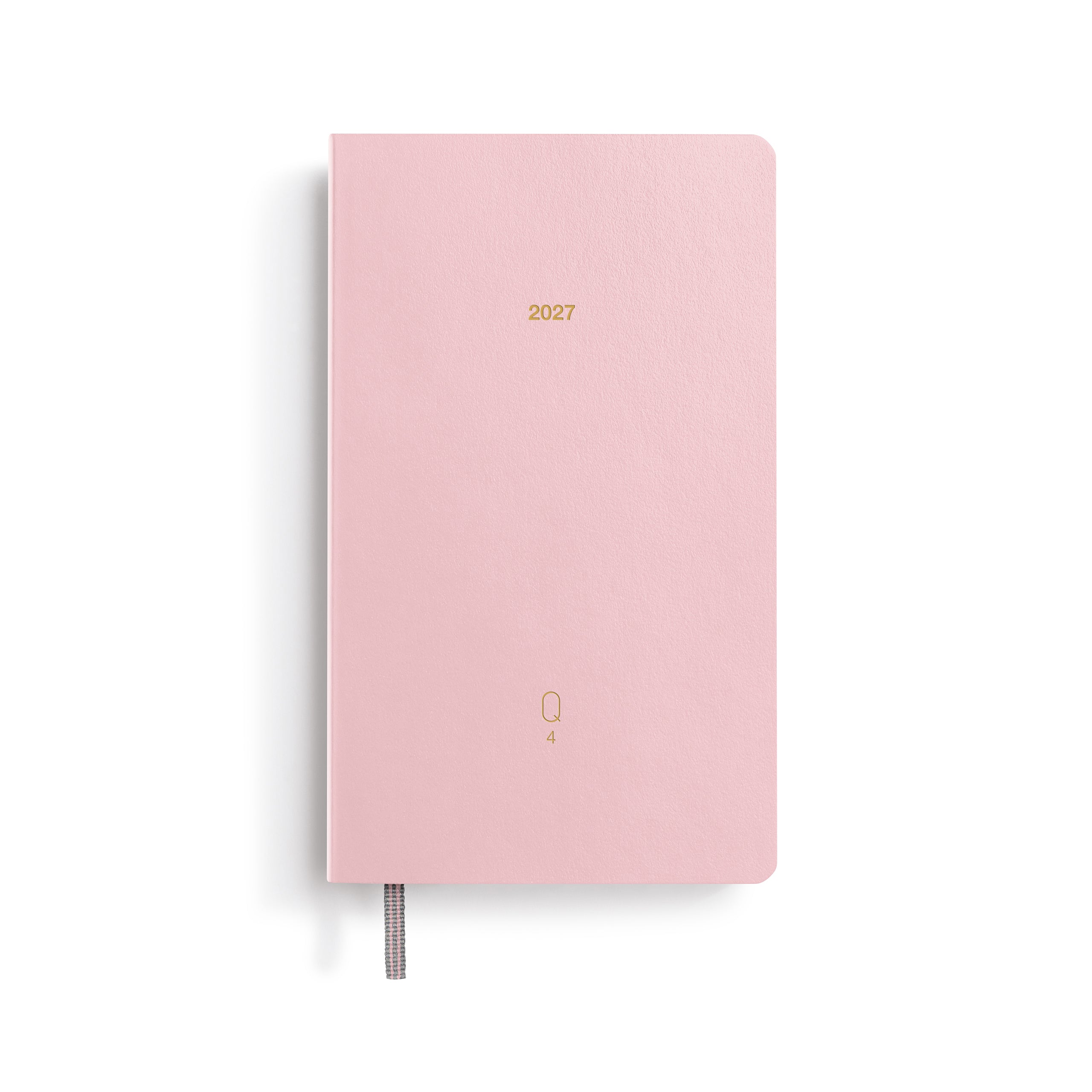 Pink planner with '2027' on a white background