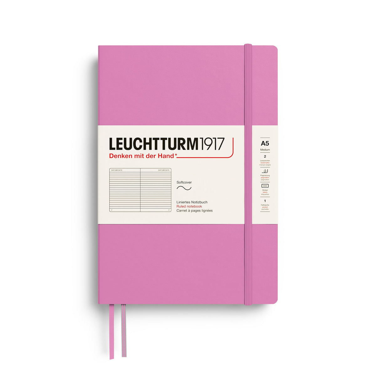 Bubblegum softcover notebook with Leuchtturm1917 branding on a white background