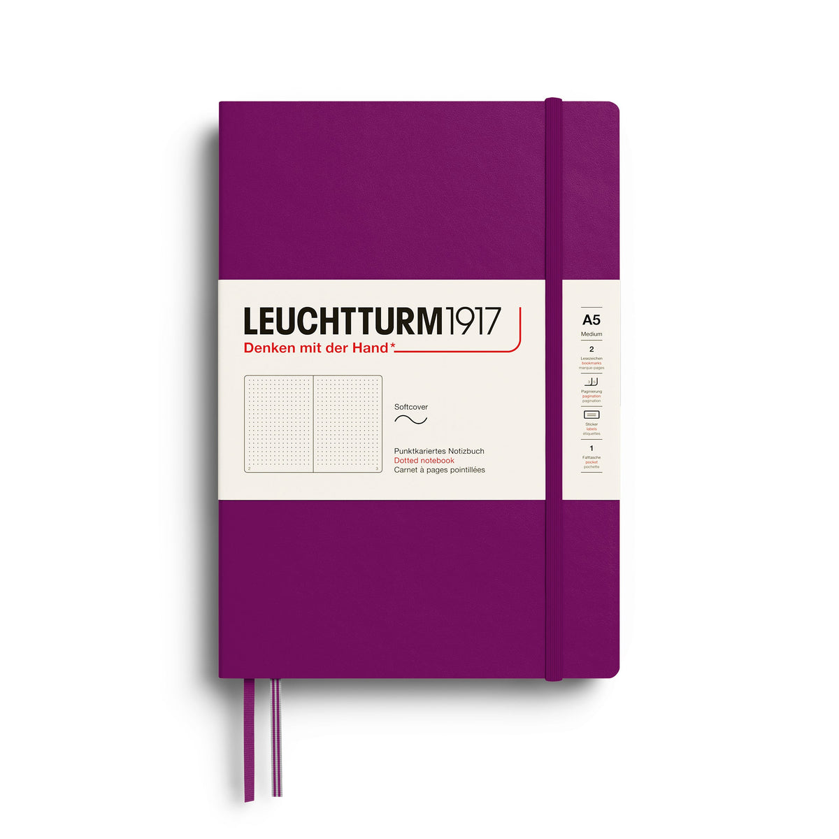 Burgundy softcover notebook with Leuchtturm1917 branding on a white background