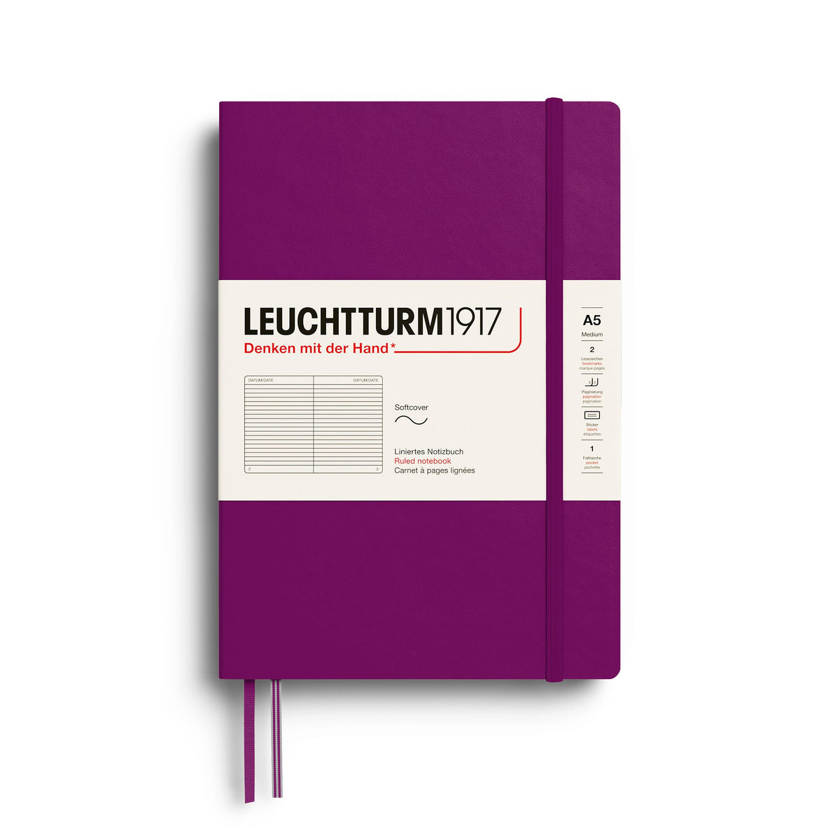 Burgundy softcover notebook with Leuchtturm1917 branding on a white background