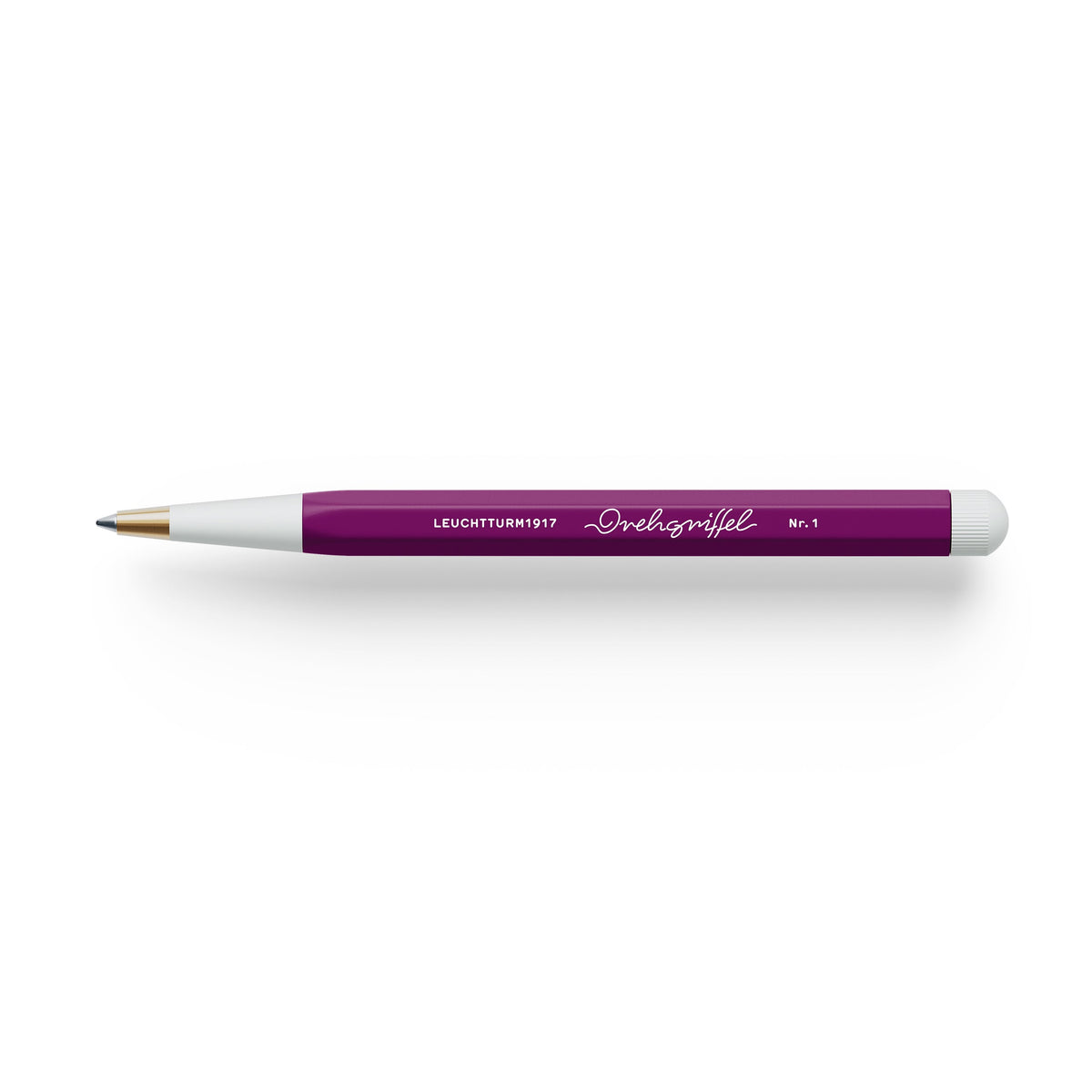Leuchtturm1917 Burgundy Drehgriffel Nr. 1 ballpoint pen on a white background