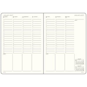 Two-page spread of a planner with calendar and notes sections for January 2027.