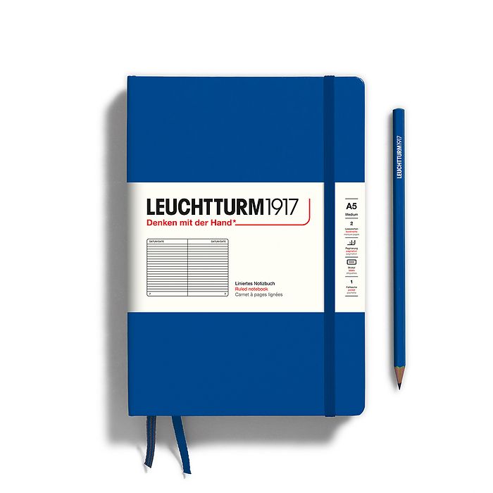 Notebook Medium (A5), Hardcover, 251 numbered pages, ruled,  royal blue