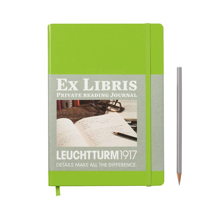 Ex Libris Reading Journal Medium (A5) Hardcover, lime, English