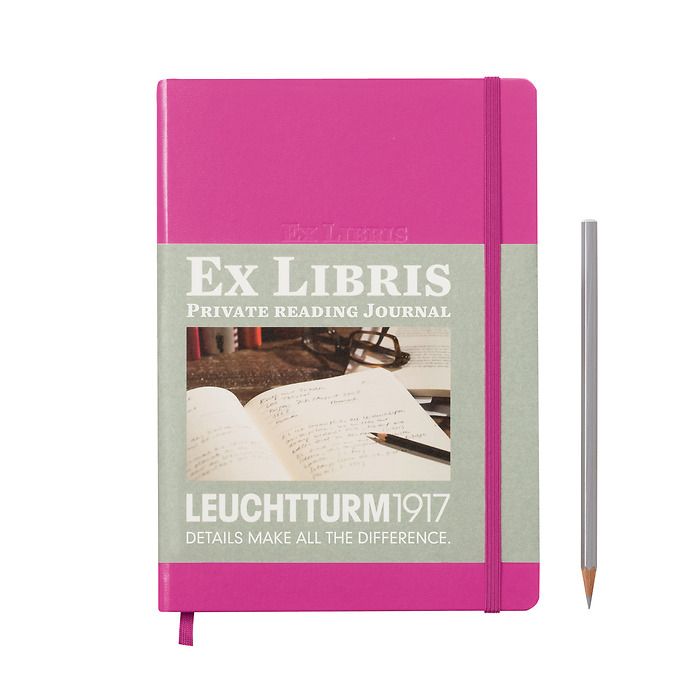Ex Libris Reading Journal Medium (A5) Hardcover, Pink, English