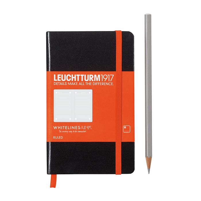 Notebook Pocket (A6) Whitelines Link, Hardcover, 185 numbered pages, blank, ruled