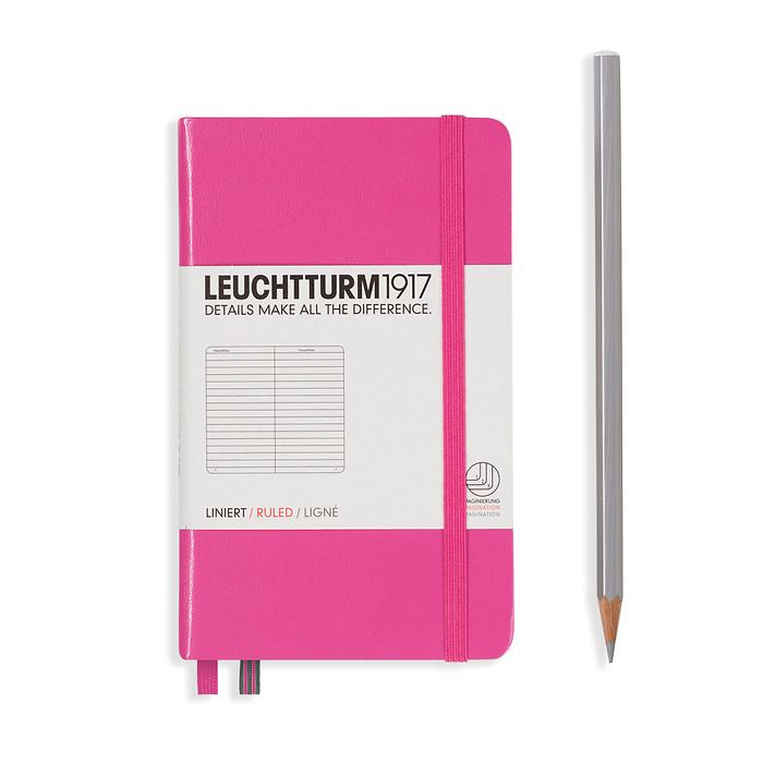 Notebook Pocket (A6) Hardcover, 185 numbered pages, ruled, new pink
