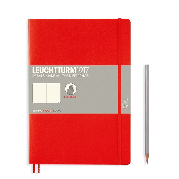 Notebook Composition (B5) plain, softcover, 121 numbered pages, red