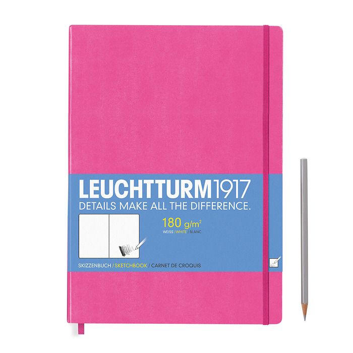 Sketchbook Master (A4+) plain, 96 pages (180 g/sqm), new pink