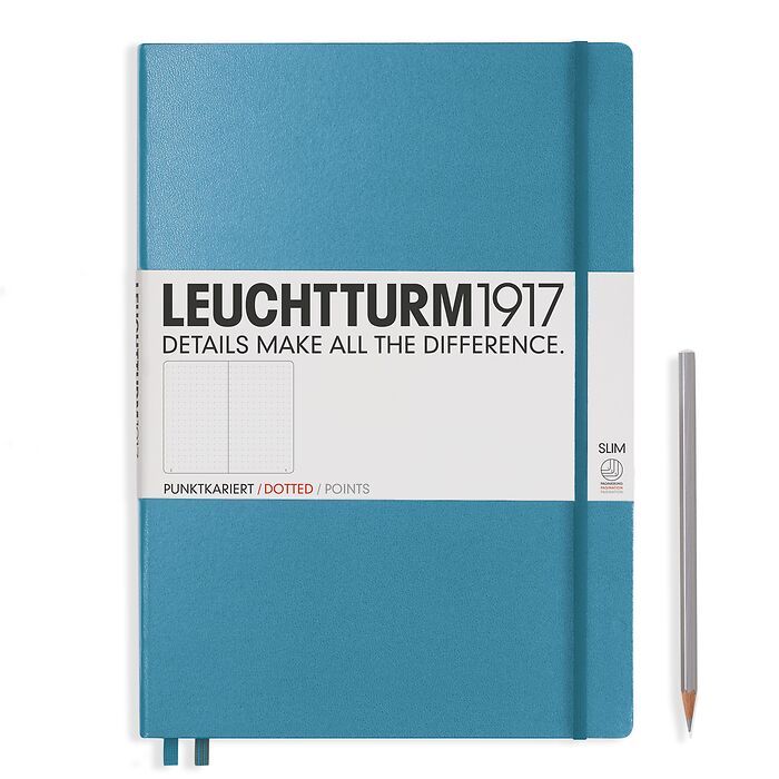 Notebook Master Slim (A4+) dotted, hardcover, 121 numbered pages, Nordic Blue