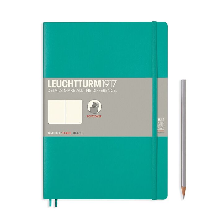 Notebook Composition (B5) plain, softcover, 121 numbered pages, emerald