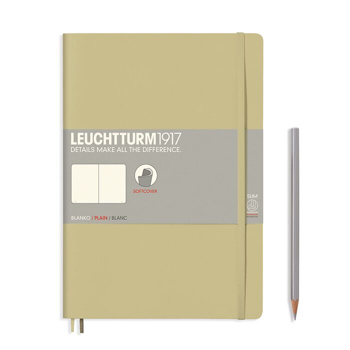 Notebook Composition (B5) plain, softcover, 121 numbered pages, sand