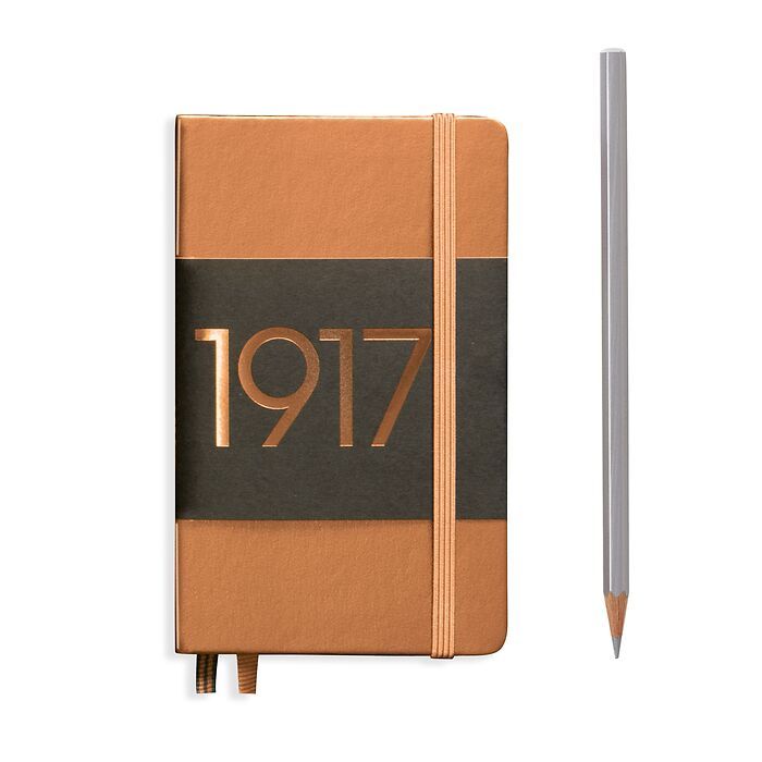 Notebook Pocket (A6) plain, Hardcover, 187 numbered pages, copper