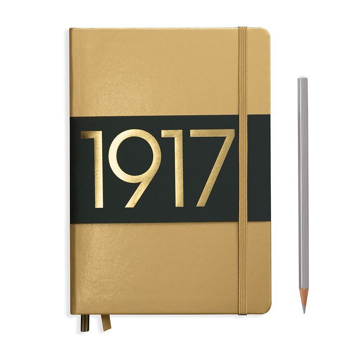 Notebook Medium (A5) lined, Hardcover, 251 numbered pages, gold