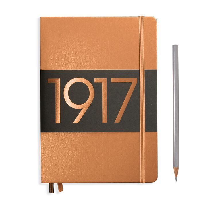 Notebook Medium (A5) lined, Hardcover, 251 numbered pages, copper