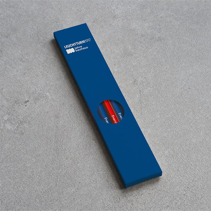 Pencil HB, LT1917, assorted 2 colours: 4 x royal blue, 1x red Bauhaus 100
