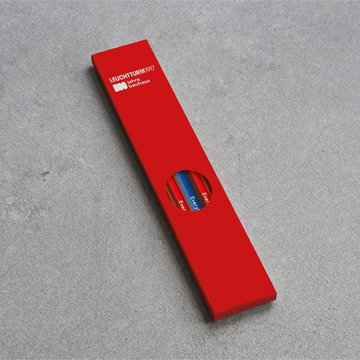 Pencil HB, LT1917, assorted  2 colours: 4 x red, 1 x royal blue,  Bauhaus 100