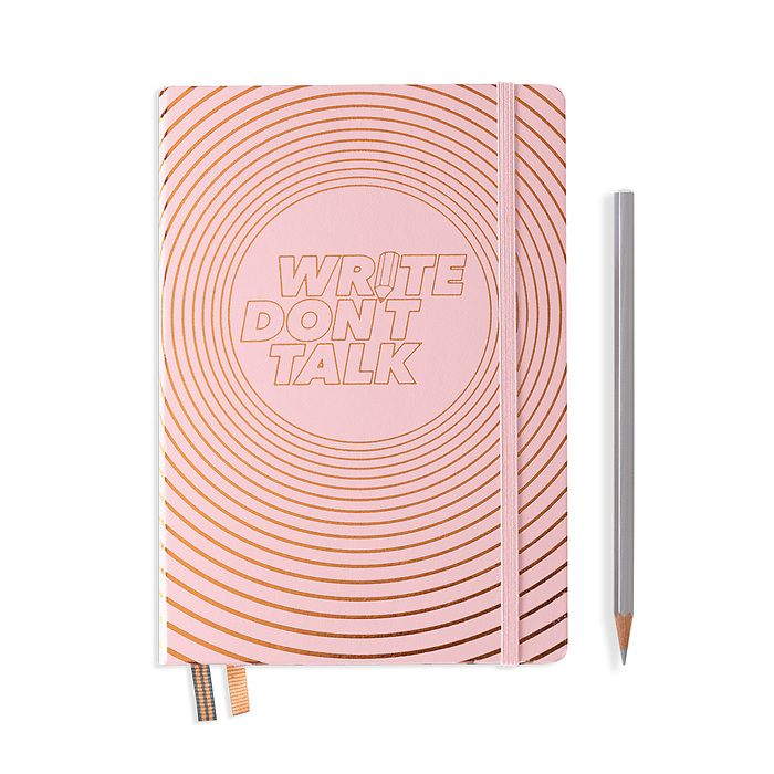 Notebook Medium (A5), Hardcover, 251 num. p., Powder, dotted, 'Write don't talk'