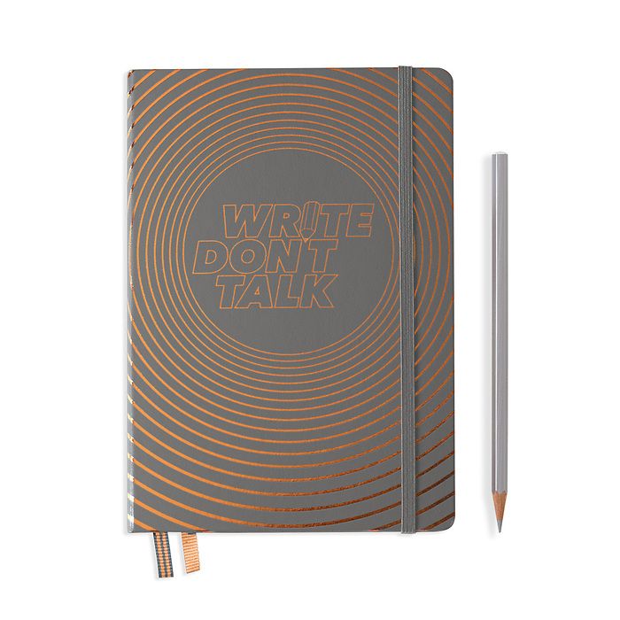 'Notebook Medium (A5), Hardcover, 251 num. p., Anthracite, dotted, 'Write don't talk'