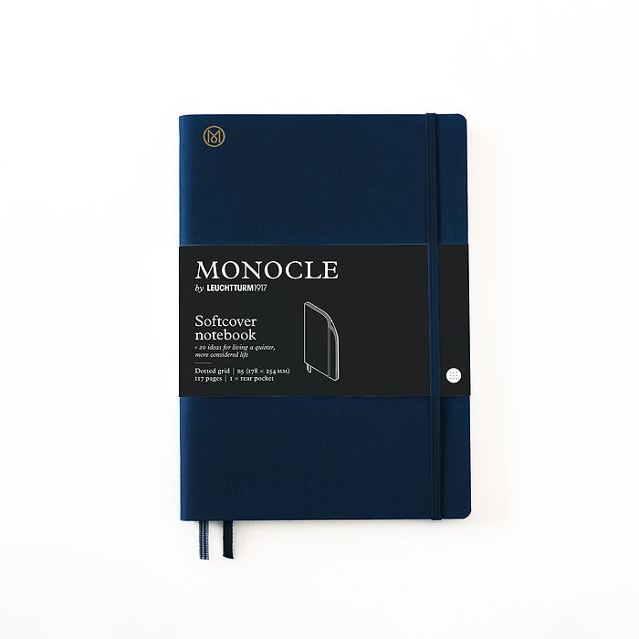 Notebook B5 Monocle, Softcover, 128 numbered pages, Navy, dotted