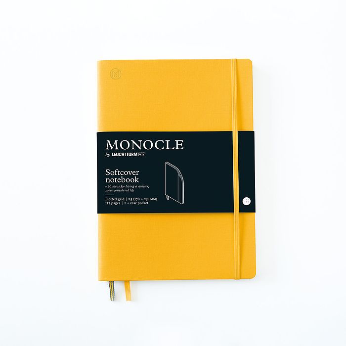 Notebook B5 Monocle, Softcover, 117 numbered pages, Yellow, dotted