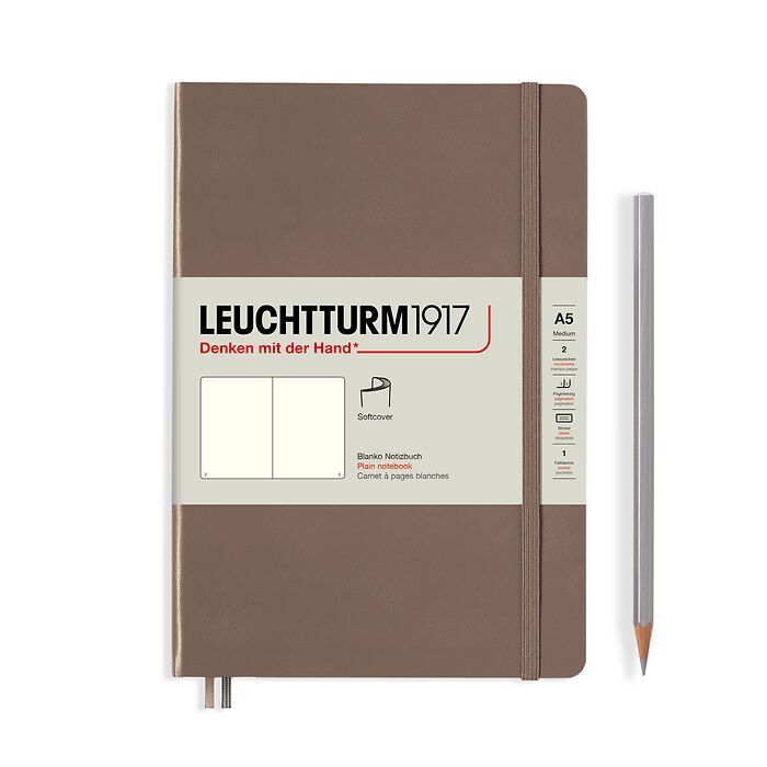 Notebook Medium (A5), Softcover, 123 numbered pages, Warm Earth, plain