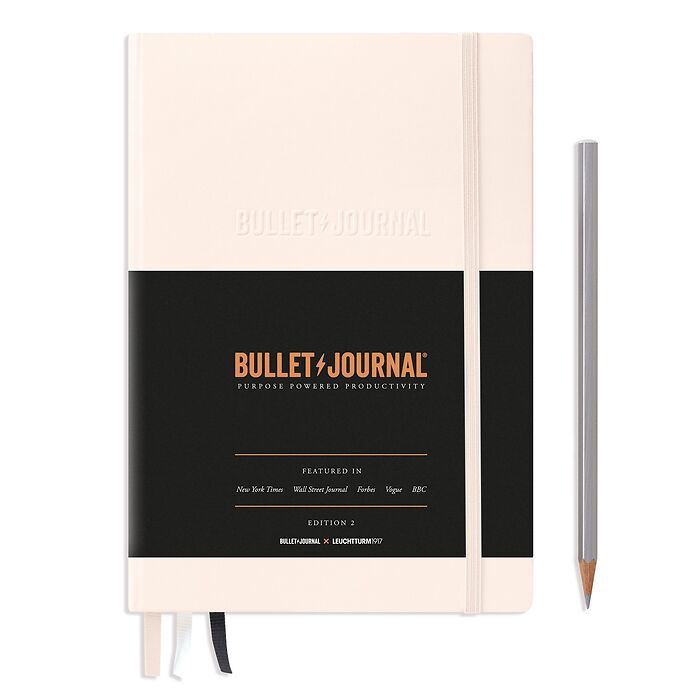 Bullet Journal Edition 2, Medium (A5), Hardcover, 206 numbered pages, Blush, dotted