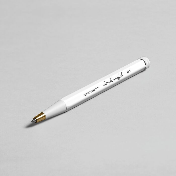 Drehgriffel Nr. 1, White - Gel pen with black ink