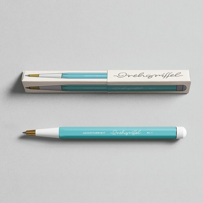 Drehgriffel Nr. 1, Aquamarine - Gel pen with black ink