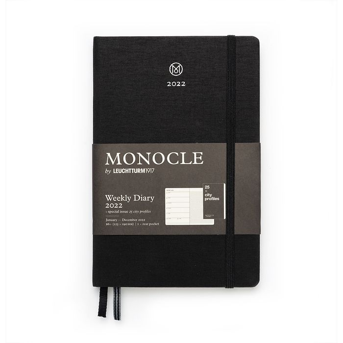 Weekly Planner & Notebook Monocle, Paperback (B6+) 2022, with booklet, Black, English