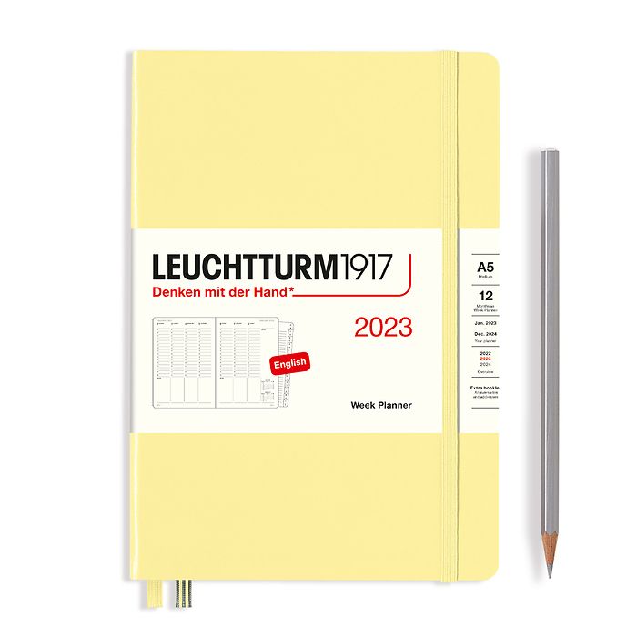 Week Planner Medium (A5) 2023, with booklet, Vanilla, English