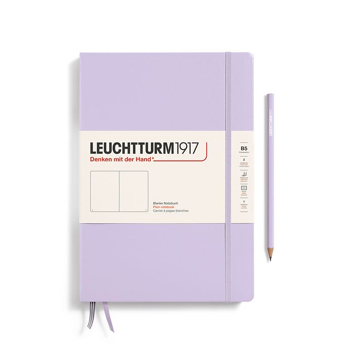Notebook Composition (B5), Hardcover, 219 numbered pages, Lilac, plain