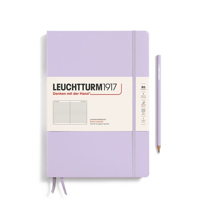 Notebook Composition (B5), Hardcover, 219 numbered pages, Lilac, ruled