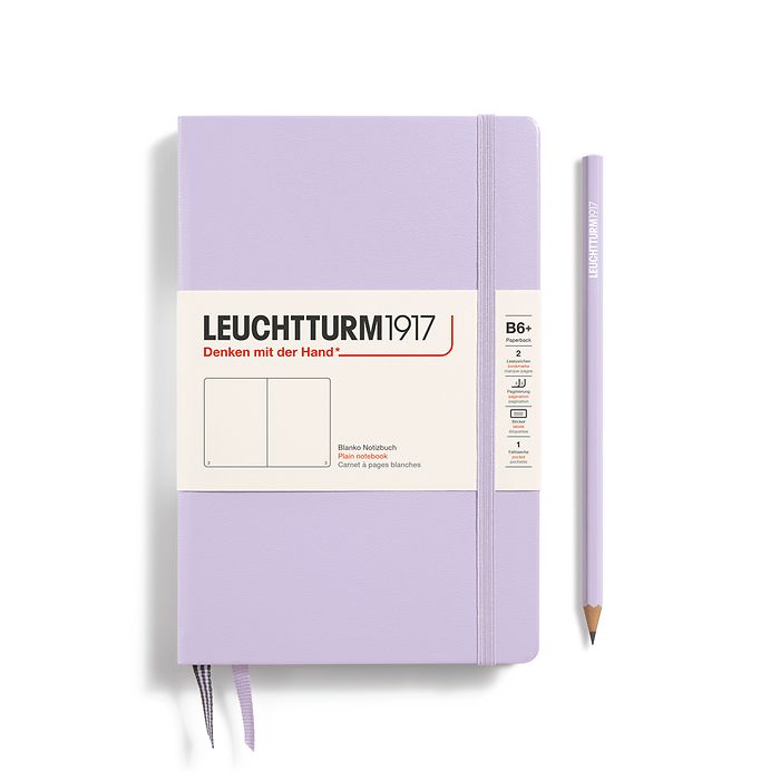 Notebook Paperback (B6+), Hardcover, 219 numbered pages, Lilac, plain