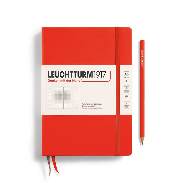 Notebook Medium (A5), Hardcover, 251 numbered pages, Lobster, dotted